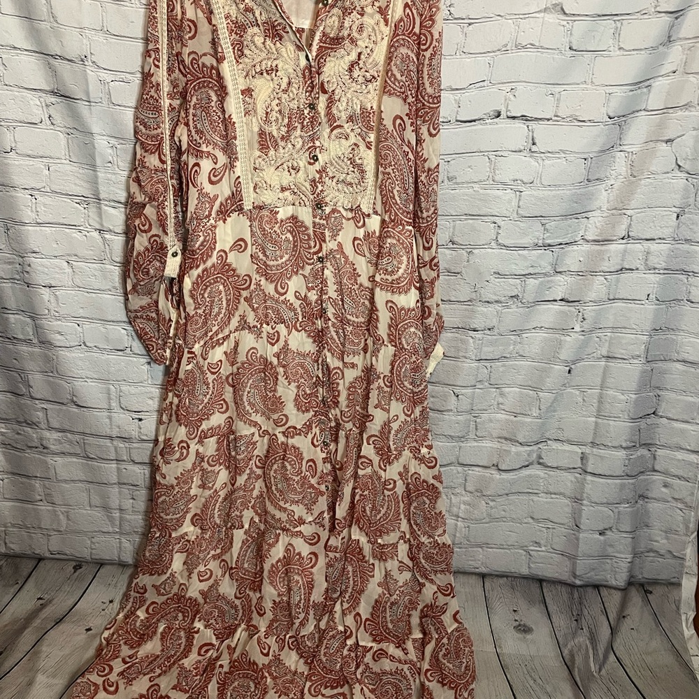 RARE!!Anthropologie Allaire Paisley Maxi Shirt Dress. NWOT - Picture 5 of 11